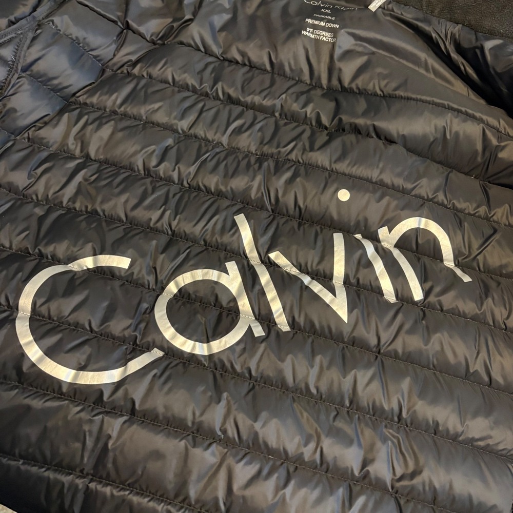 Calvin Klein Packable Down Hooded Zip Fleece Jacket Size XXL - Picture 12 of 13
